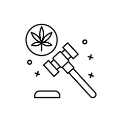 Marijuana law medical icon. Element of narcotic icon