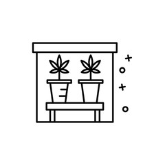 Marijuana plant home icon. Element of narcotic icon