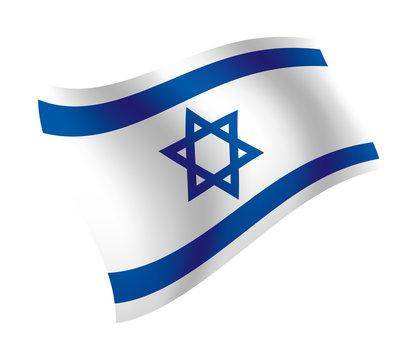 Israel Flag Waving Isolated Vector Illustration