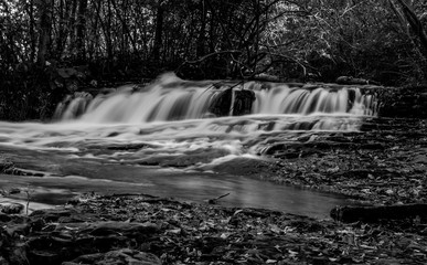 small waterfall at Niagara Falls state park in black and white