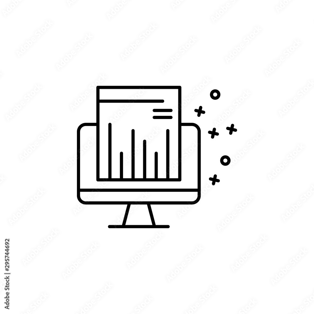 Poster computer data tech research icon. element of industries icon