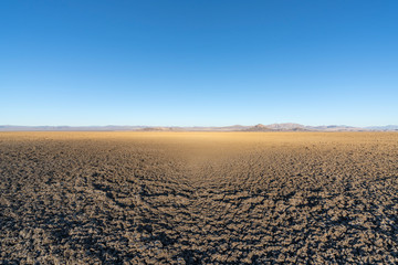 Mud flats at Soda dry lake in Mojave National Preserve near Baker, California.  