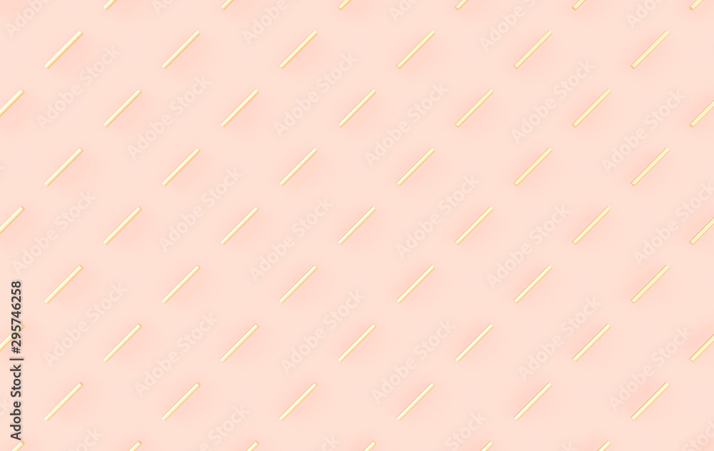 Poster abstract geometric shapes. computer generated minimalistic background with golden cylinder shapes. 3