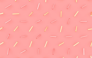 Abstract geometric shapes. Computer generated minimalistic background with golden cylinder shapes. 3d rendering design for for trendy designs