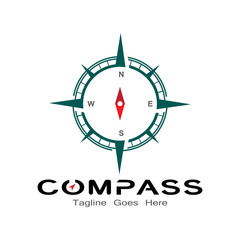 Fototapeta na wymiar compass logo, icon and symbol. illustration design