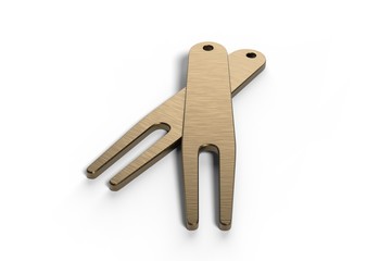 Blank Divot Tool & Ball Marker For Branding. 3d render illustration.