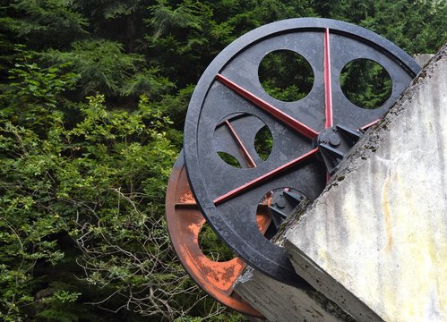 two pulley wheels