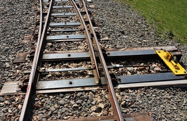 Naklejka premium an old switch to a railway