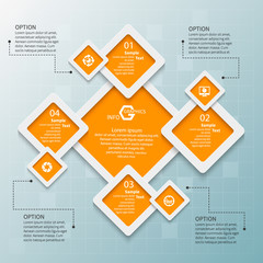 Abstract 3D Paper Infographics. Business template .Vector illustration