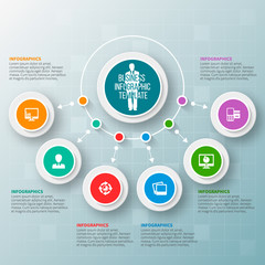 Abstract 3D Paper Infographics. Business template .Vector illustration
