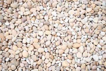 White pebbles Stone texture and background.