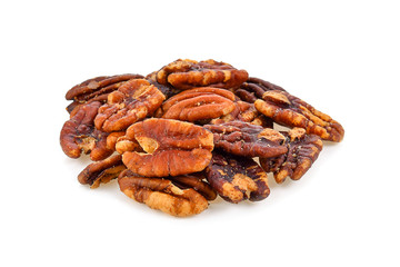 pecan nuts isolated on white background
