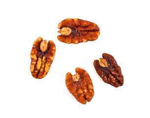 pecan nuts isolated on white background