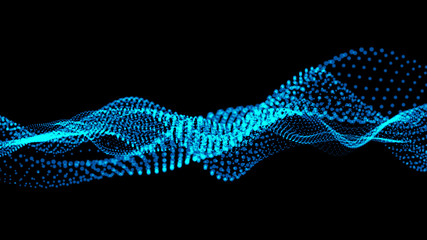 Fototapeta premium Particles form line abstract background