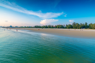 Evening scenery at Silver Beach in the Northwest Sea