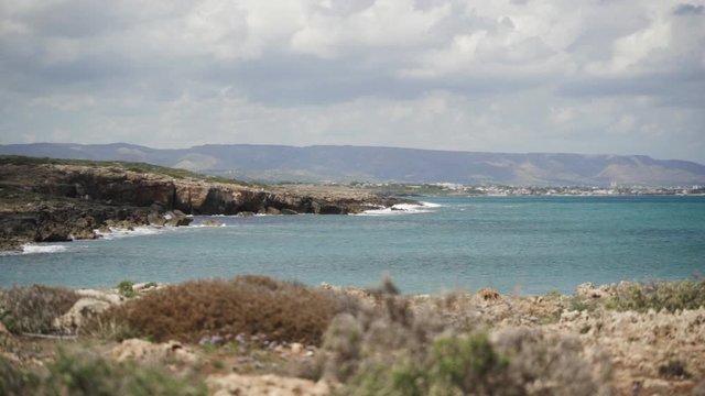 Coastline at beach in Sicily, Italy