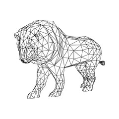 Abstract Lion Background line art isolated