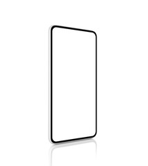 Smartphone with blank screen isolated on white background, 3d illustration