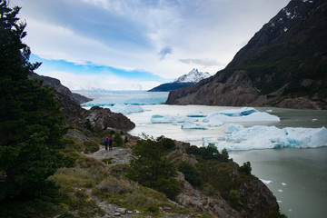 Obraz premium Glacier Global Warming Motif - Lago Grey Torres del Paine National Park, Chile 