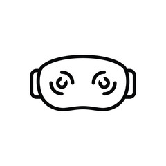 Black line icon for virtually 