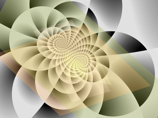 Abstract fractal spiral background, computer-generated illustration.