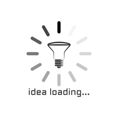 Obraz premium Idea loading concept. Flat style illustration. Isolated on white background. 