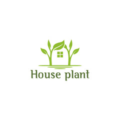 Plant house logo, logo for the business of selling indoor and garden plants for decoration with high quality plants