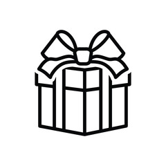 Black line icon for gift contribution 