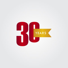 30 Years Anniversary Celebration Vector Template Design Illustration