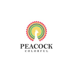 Creative Peacock Concept Logo Design Template. idea