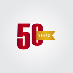 50 Years Anniversary Celebration Vector Template Design Illustration