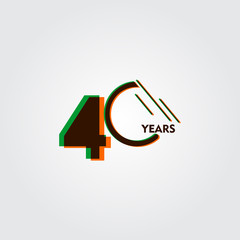 40 Years Anniversary Celebration Vector Template Design Illustration