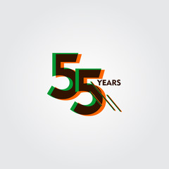 55 Years Anniversary Celebration Vector Template Design Illustration