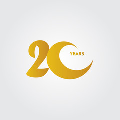 20 Years Anniversary Celebration Vector Template Design Illustration