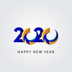 Happy New Year 2020 Celebration Vector Template Design Illustration