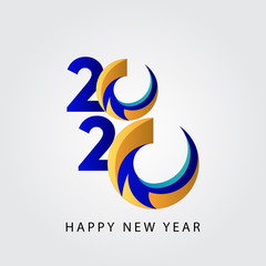 Happy New Year 2020 Celebration Vector Template Design Illustration