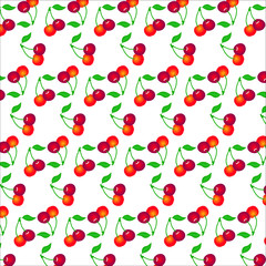redberry or cherry illustration natural background with patrern. use for wallpaper, sticker, banner, and coverbook,