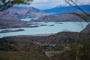 Torres del Paine National Park, Patagonia Chile. Pehoe Lake on the W Trek