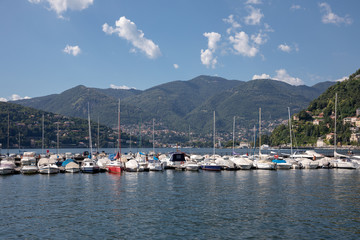Fototapeta na wymiar Panoramic view of Lake Como (Lago di Como)