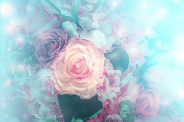 Fototapeta na wymiar Beautiful Flowers Background with bokeh 