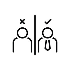 Black line icon for impression 