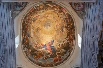 Panoramic view of interior of Pisa Cathedral