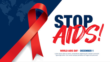 December 1st,  World AIDS Day poster design - obrazy, fototapety, plakaty