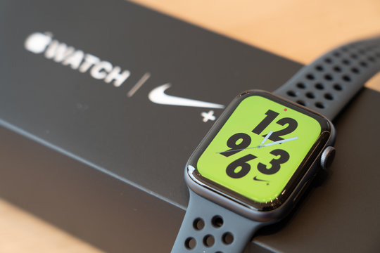 BANGKOK,THAILAND-NOVEMBER 11: View of Apple Watch 4 Nike Edition which just Launched this Month on November 11,2018