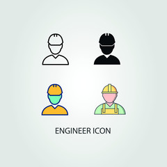 Engineer icon. Vector illustration style is a flat iconic engineer.