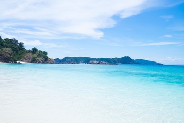 White sand of the sea in summer season