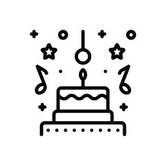 Black line icon for party 