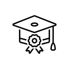 Black line icon for scholarship