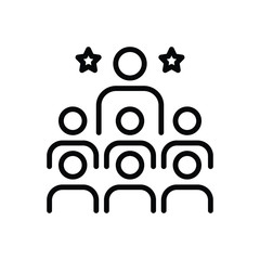 Black line icon for leading 