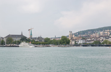 View on lake Zurich and center city